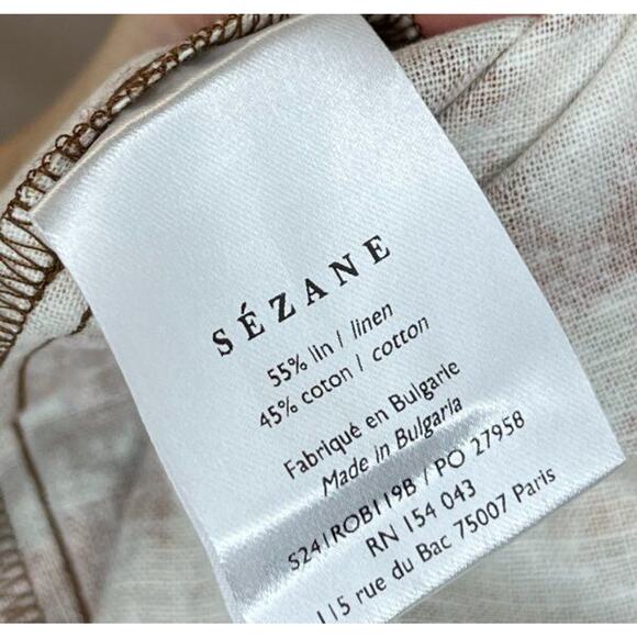 SEZANE Sz 46 14 Chiaretta Dress Adana
Maxi Brown Floral Linen Blend NWT - Picture 6 of 14